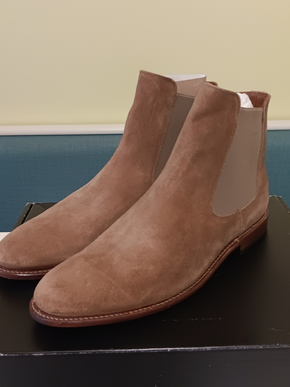 Thursday Boot Co. Boots Mens 16 Sandstone Brown Cavalier Chelsea Suede Leather - Picture 4 of 15